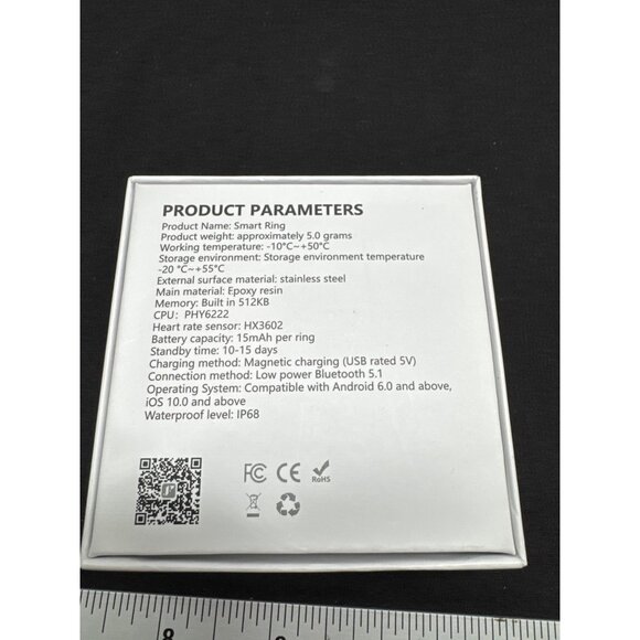 Smart Ring Health/Intelligent With Bluetooth & Charging Case 9.5 Box 10 - Picture 5 of 7